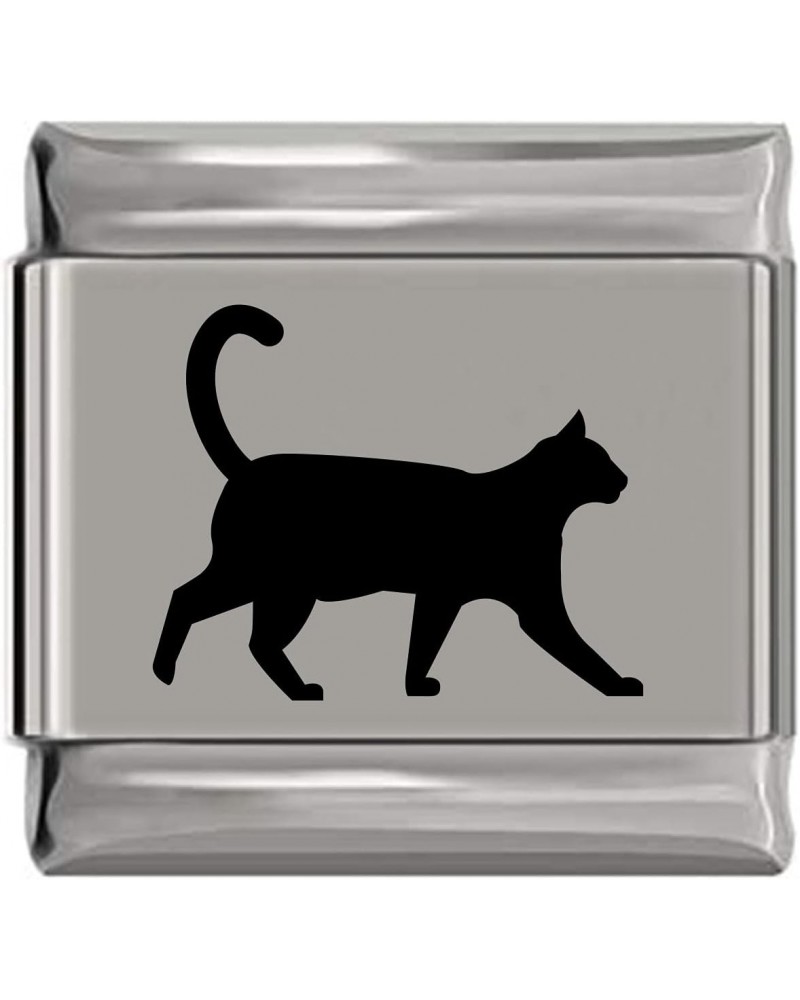 Cat Laser Engraved Italian Charm (9mm Standard Size) $8.18 Bracelets