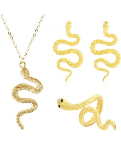 Snake Jewelry Set for Women,Snake Earrings & Ring & Necklace for Teen Girls,Hypoallergenic Snake Jewelry Gifts Gold $5.30 Jew...