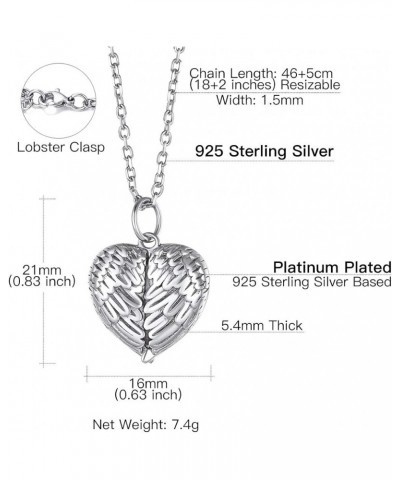 Heart Locket Necklace that Holds Pictures, 925 Sterling Silver/18K Gold/Platinum Plated Heart/Angel Wing/Tree of Life Photo P...