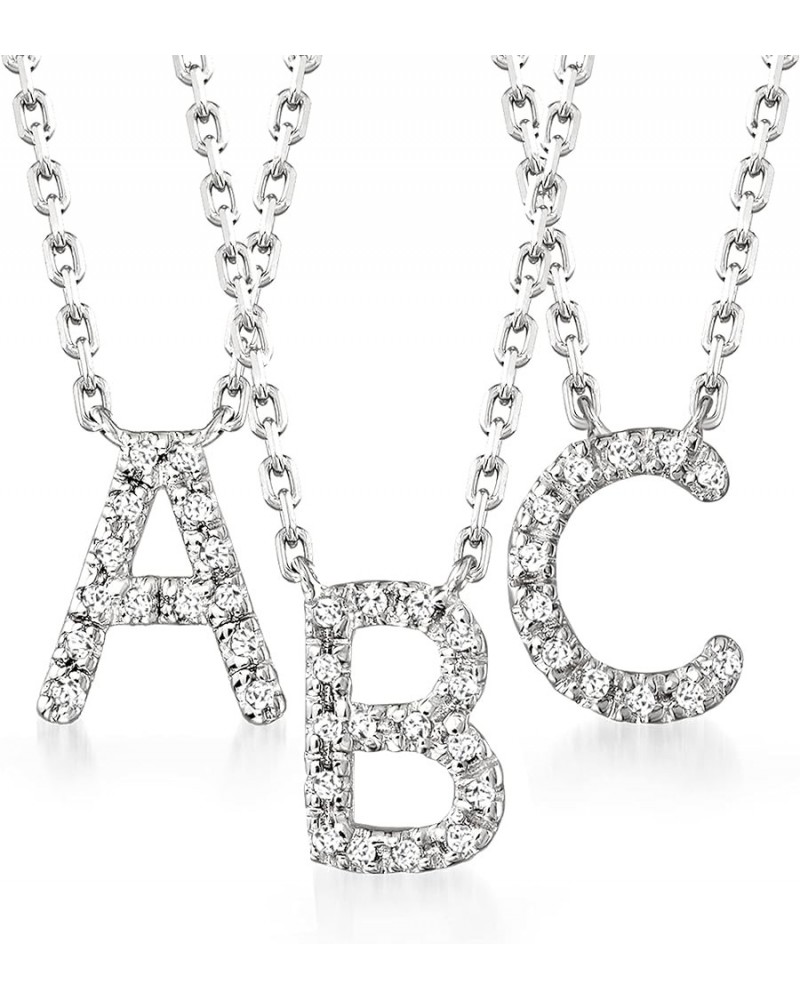 by Ross-Simons Diamond-Accented Initial Necklace in Sterling Silver 16-inch (D) $37.60 Necklaces