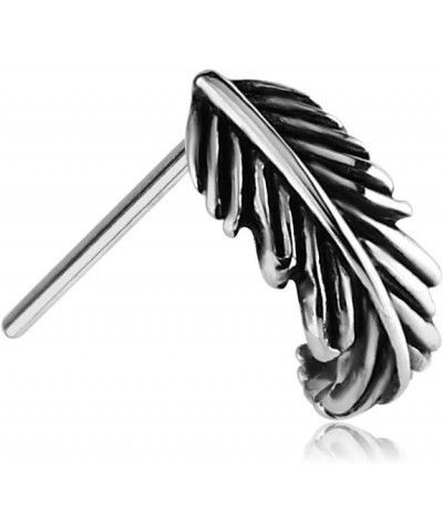 316L Surgical Steel Nose Stud Ring Feather Nose Hugger 20G Straight Stud (10mm Post) $11.39 Body Jewelry