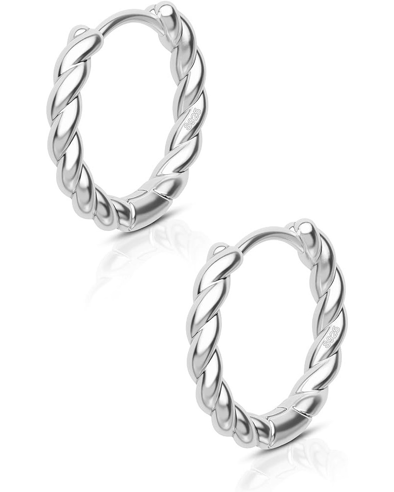 925 Sterling Silver 20g Huggie Hoop Earrings Gold Cartilage Hoop Earrings Lobe Earrings Forward Helix Earrings for Women Men ...