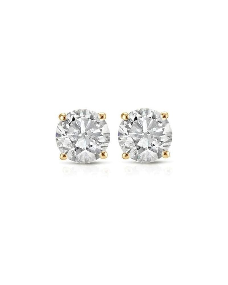 (IGI Certified 0.70ct & up) Round Diamond stud Plus Quality 0.04ct-2.00ct, Clarity I3-I4 Yellow Gold 0.6 carats $28.74 Earrings