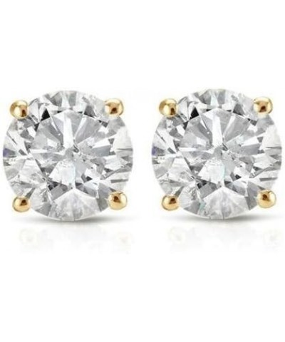 (IGI Certified 0.70ct & up) Round Diamond stud Plus Quality 0.04ct-2.00ct, Clarity I3-I4 Yellow Gold 0.6 carats $28.74 Earrings