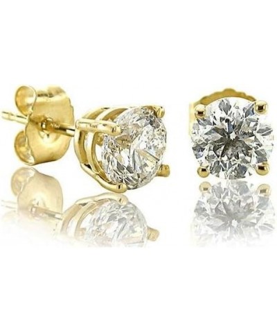 (IGI Certified 0.70ct & up) Round Diamond stud Plus Quality 0.04ct-2.00ct, Clarity I3-I4 Yellow Gold 0.6 carats $28.74 Earrings