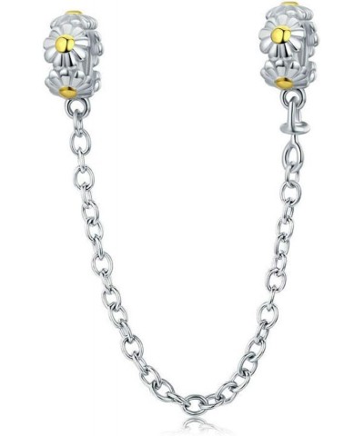 Heart Safety Chain Charm 925 Sterling Silver Beads fit European Charms Bracelet & Necklace Stackable Daisy Safety chain $11.5...