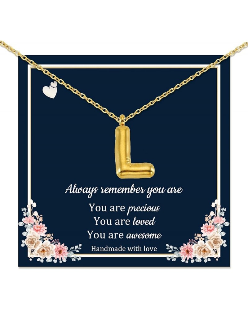 Bubble Initial Necklace for Women Balloon Letter Necklace Gold Birthday Valentine Gift for Daughter, Mom, Wife, Girlfriend, T...