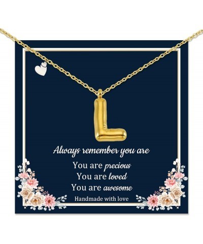 Bubble Initial Necklace for Women Balloon Letter Necklace Gold Birthday Valentine Gift for Daughter, Mom, Wife, Girlfriend, T...