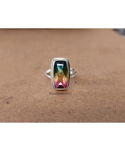 Multi Color Tourmaline Quartz Ring, 925 Solid Sterling Silver Ring, Handmade Boho Ring, Gemstone Ring, Gift for Her, Women Ri...