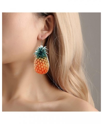 Creative Assorted Multiple Trendy Fruits Dangle Earrings for Women Girls,Funny Fruits Acrylic Earrings Pineapple $3.77 Earrings