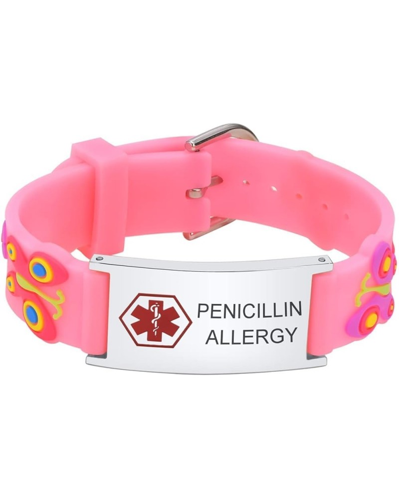 Personalized Medical ID Bracelet - Silicone ID Wristband with Medical Alert Badge for Women Kids Cute in Case of Emergency Br...