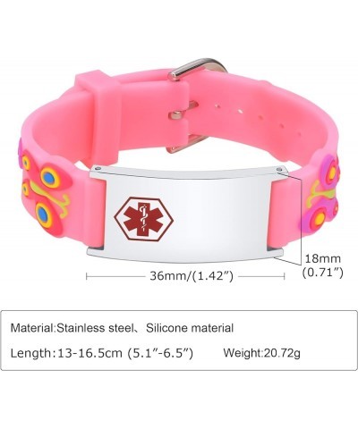 Personalized Medical ID Bracelet - Silicone ID Wristband with Medical Alert Badge for Women Kids Cute in Case of Emergency Br...