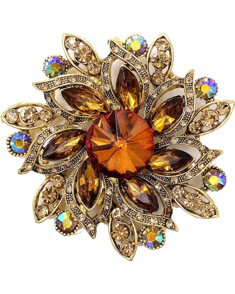 Rhinestone Brooch Pin for Women Girls Elegant Dress Accessories Wedding Christmas Birthday Jewelry Gift Flower Yellow $10.79 ...