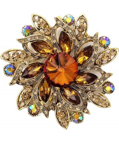 Rhinestone Brooch Pin for Women Girls Elegant Dress Accessories Wedding Christmas Birthday Jewelry Gift Flower Yellow $10.79 ...