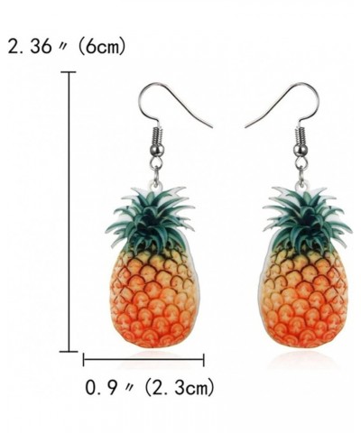 Creative Assorted Multiple Trendy Fruits Dangle Earrings for Women Girls,Funny Fruits Acrylic Earrings Pineapple $3.77 Earrings