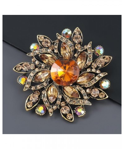 Rhinestone Brooch Pin for Women Girls Elegant Dress Accessories Wedding Christmas Birthday Jewelry Gift Flower Yellow $10.79 ...