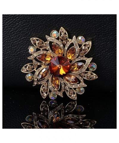 Rhinestone Brooch Pin for Women Girls Elegant Dress Accessories Wedding Christmas Birthday Jewelry Gift Flower Yellow $10.79 ...