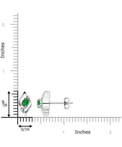 Natural Emerald Stud Earrings for Women Girls in Sterling Silver/14K Solid Gold/Platinum | May Birthstone Jewelry Gift for He...