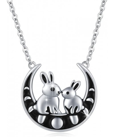 Animal Necklace for Women 925 Sterling Silver Cute Animal Pendant Necklace Animal Jewelry for Women Girls A2-Rabbit $9.22 Nec...