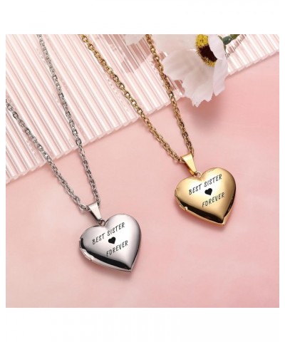 Heart Locket Necklace that Holds Pictures Personalized Lockets Picture Necklace for Mom Grandmother Custom Photo Text Engrave...