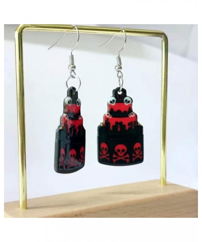 Halloween Acrylic Earrings Gothic Red Lip Wine Glass Skull Dangle Earrings Party Holiday Jewelry Gifts for Women and Girls On...