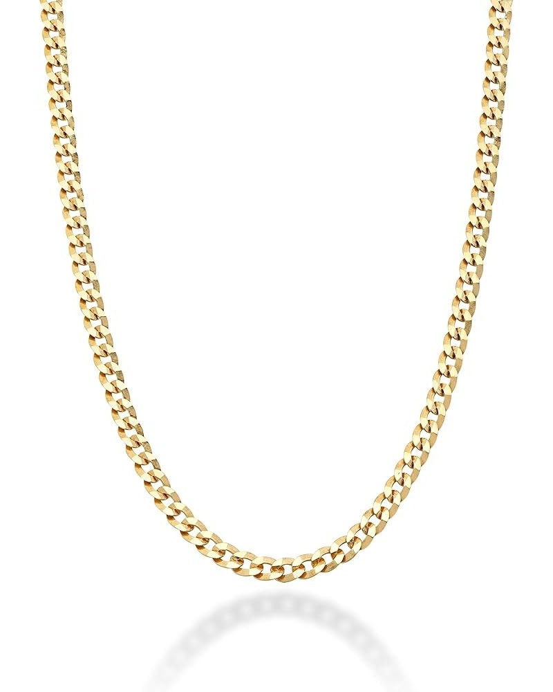 Italian 18K Gold Over 925 Sterling Silver 2.3mm Curb Cuban Link Chain Necklace for Women Made in Italy Length 30 Inches $13.7...