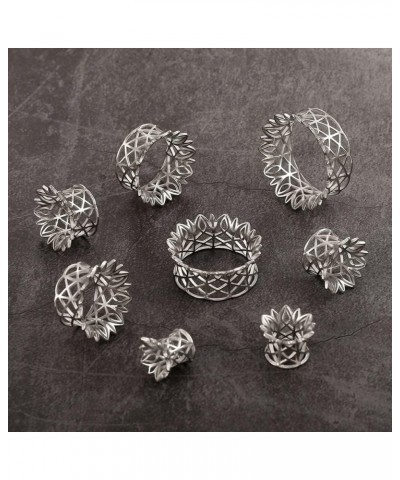 2PCS Hollow Crown Ear Gauges Hypoallergenic 316 Stainless Steel Breathing Ear Plugs Tunnels for Stretched Ears 8mm-25mm (0G-1...