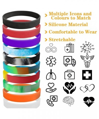 Personalized Medical Alert Bracelet Silicone Custom Rubber Wristbands Customized Medical Id Bracelet Engraved with Text for W...