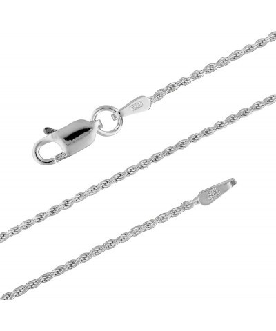 Sterling Silver Necklace – 1.1mm Diamond-Cut Rope Chain Necklace – Premium Italian Made Silver Jewelry – Elegant Silver Neckl...