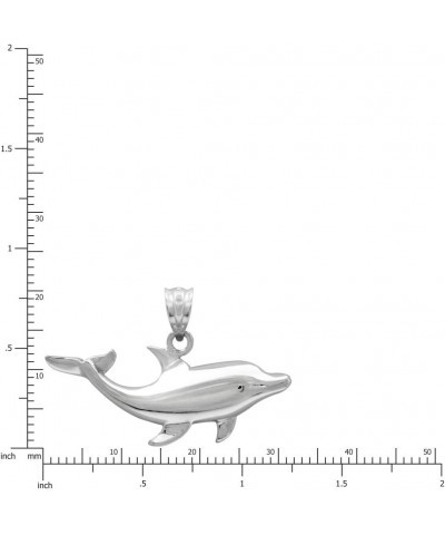 Sterling Silver Dolphin Ocean Sea Life Necklace Pendant with 18" Box Chain $15.91 Necklaces