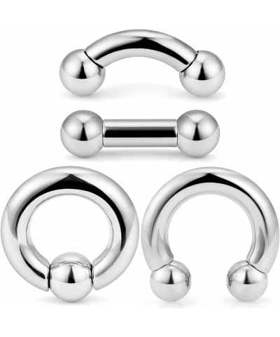 2G 4G 6G 8G Septum Rings Large Ear Gauges Earrings Stretching Kit 316L Surgical Steel Internally Threaded Big Septum Nose Ton...