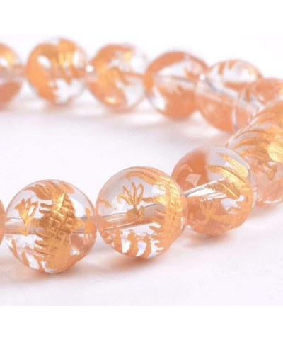 Gem Semi Precious Gemstone 10mm Round Beads Stretch Bracelet 7 Inch Unisex Clear Quartz Gold Dragon $9.66 Bracelets