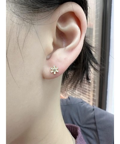 18G Tiny Daisy Flower Cartilage Earrings for Women Girls 925 Sterling Silver 14K Gold Plated Mini Cute CZ Cherry Blossom 3mm ...