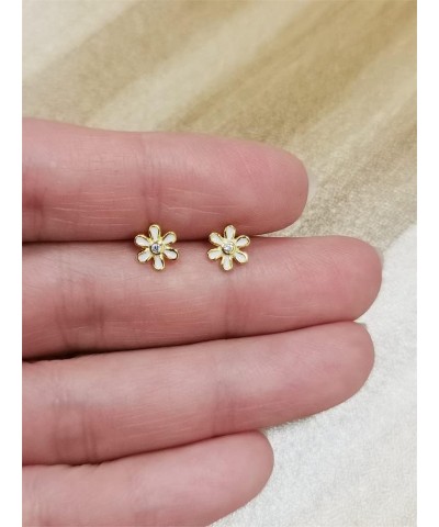 18G Tiny Daisy Flower Cartilage Earrings for Women Girls 925 Sterling Silver 14K Gold Plated Mini Cute CZ Cherry Blossom 3mm ...