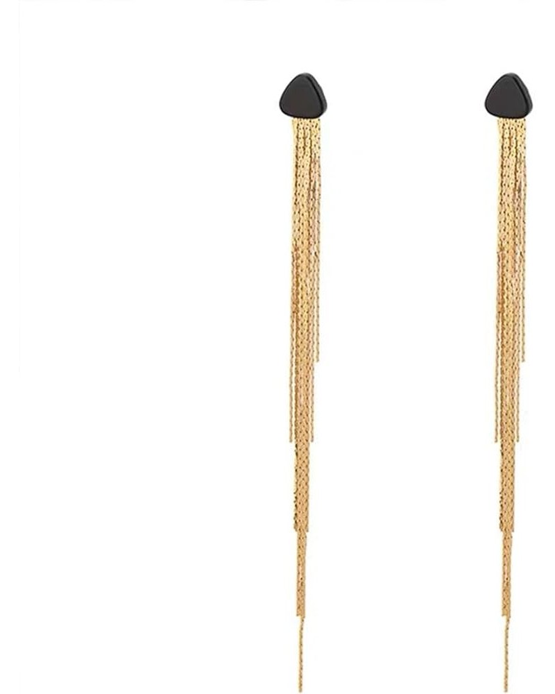 Rhinestone Earrings Dangling Long Fringe Earrings Boho Tassel Chandelier Earrings for Women Girls black $7.07 Earrings