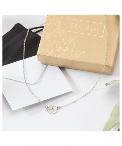 Unbiological Sisters Gift Necklace: Present for Bonus Sister, Soul Sister, Best Friend Compass Silver $25.49 Necklaces