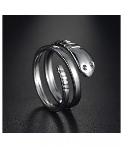 Womens Spiral Snake Ring,Adjust Platinum Plated Sterling Silver Punk Gothic Cocktail Party Wrap Twist Snake Ring for Women Gi...