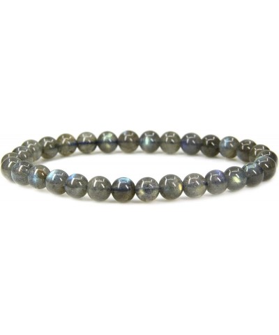 Handmade Gem Semi Precious Gemstone 6mm Round Beads Stretch Bracelet 7" Unisex AA Grade Labradorite $9.71 Bracelets