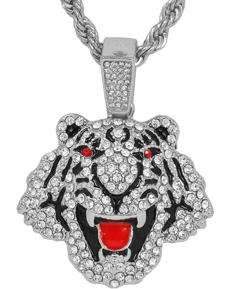 14K Gold Silver Plated Iced Cubic Zirconia Various ANIMAL (SCORPION, GATOR, LIZARD, PANDA, TIGER, LION, WOLF, BAT, ELEPHANT, ...