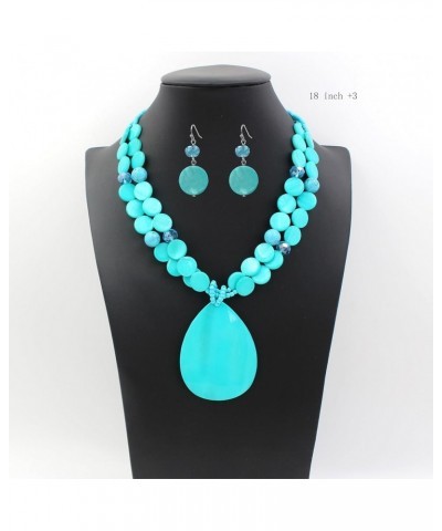 Big Teardrop Pendant Necklaces for Women Colorful Beaded Necklaces Statement Set for Holiday. Turquoise $6.88 Necklaces