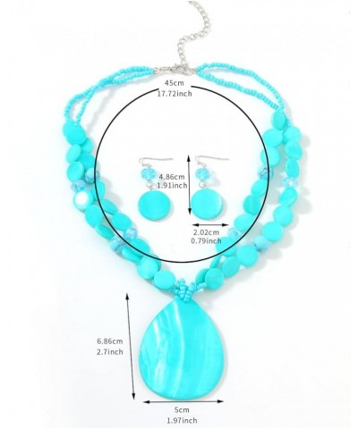 Big Teardrop Pendant Necklaces for Women Colorful Beaded Necklaces Statement Set for Holiday. Turquoise $6.88 Necklaces