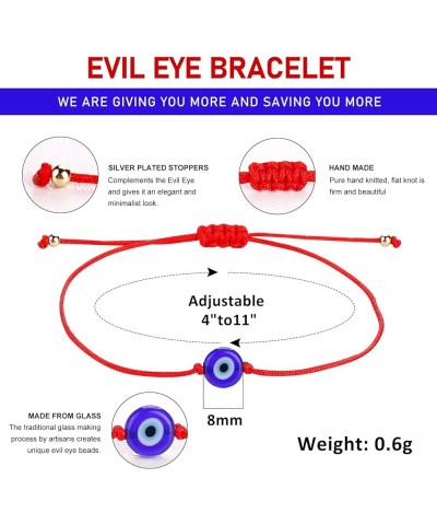 4 Pcs Evil Eye Bracelets Adjustable Evil Eye Anklet Handmade Evil Eye Jewelry Lucky Evil Eye Protection Evil Eye Bracelet for...