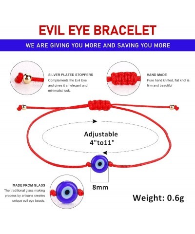 4 Pcs Evil Eye Bracelets Adjustable Evil Eye Anklet Handmade Evil Eye Jewelry Lucky Evil Eye Protection Evil Eye Bracelet for...