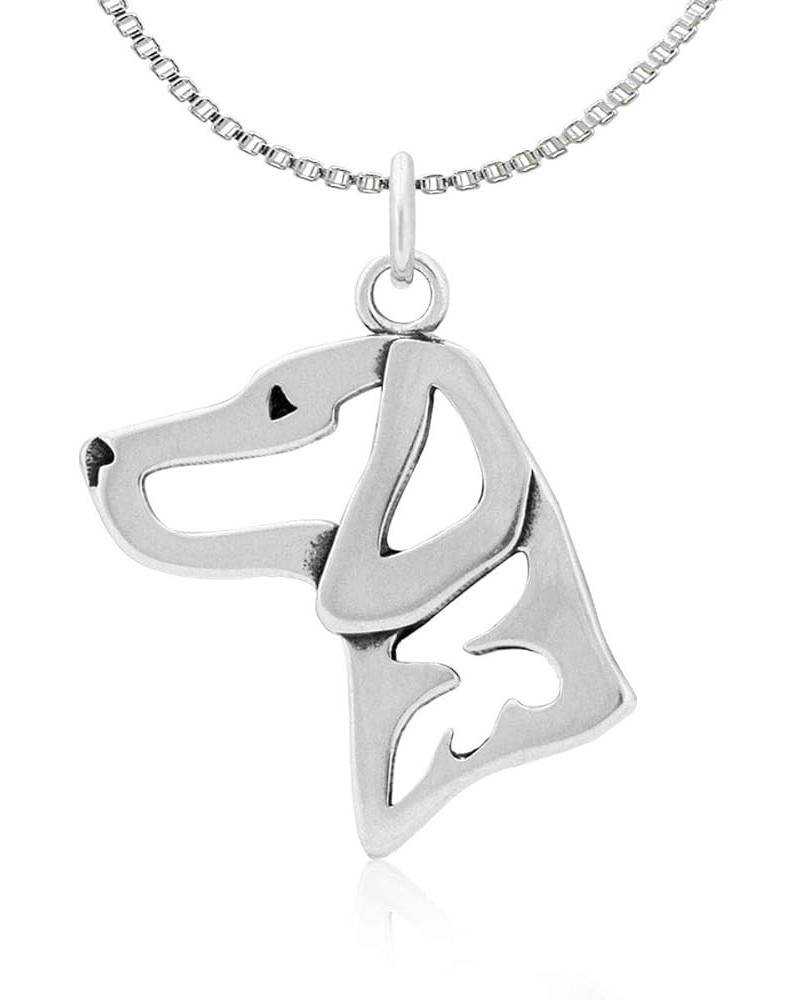 Sterling Silver Vizsla Pendant, Head Pendant w/ 16" Box Chain $37.85 Necklaces