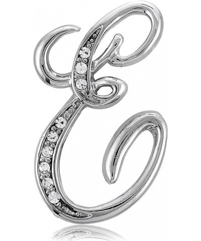 Initial Letter Brooch Pin for Women, Silver-Tone Letter E $10.55 Brooches & Pins