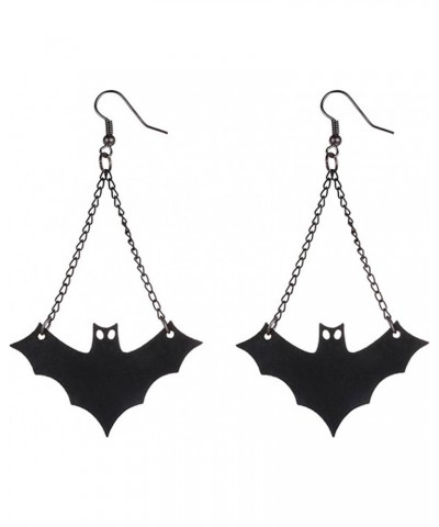 Halloween Black Vampire Bat Earrings for Women, Halloween Earrings, Faux Leather Dangle Earrings for Women Girls, Halloween C...