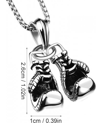 Lady Titanium Steel Mini Boxing Gloves Pendant Necklace for Men Sports Fitness Jewelry (Silver, One Size) Silver One Size $6....