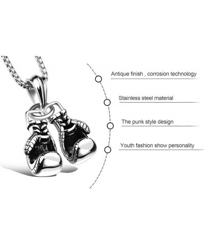 Lady Titanium Steel Mini Boxing Gloves Pendant Necklace for Men Sports Fitness Jewelry (Silver, One Size) Silver One Size $6....