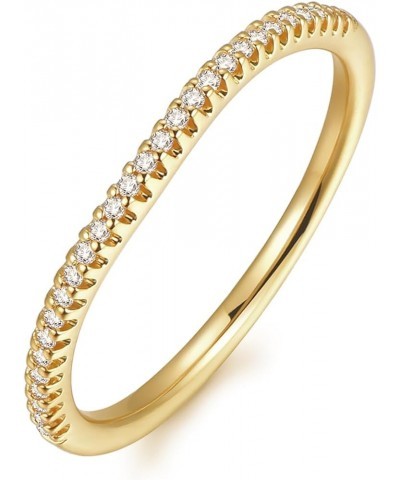 1.5mm Moissanite Eternity Bands, V Shaped Wedding Band, 14K Gold Moissanite Chevron Ring for Women Yellow Gold $18.00 Rings