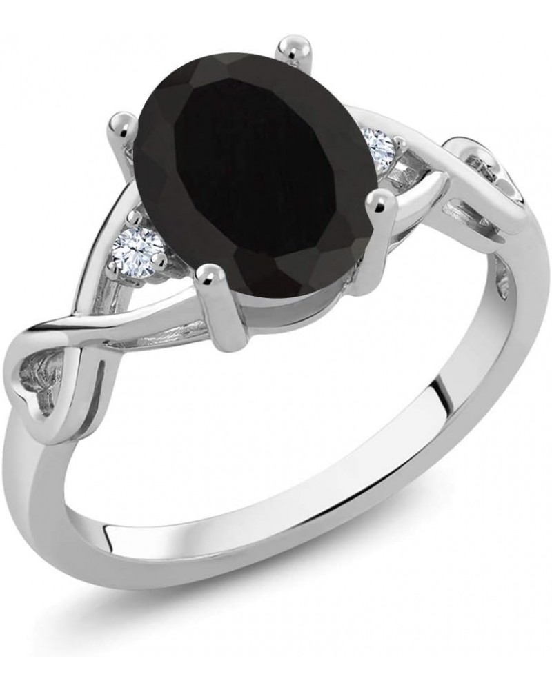 925 Sterling Silver Oval Black Onyx Ring For Women (2.09 Cttw, Gemstone Birthstone, Available In Size 5, 6, 7, 8, 9) $23.37 R...